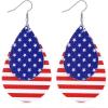 imageTurandoss American Flag Earrings for Women 4th of July Red White Blue USA Earring Patriotic Earrings Handmade Independence Day Memorial Day Dangle Beaded Earrings for Women Jewelry GiftsLeather Dangle Flag Earring