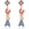 imageTurandoss Independence Day Earrings for Women 4th of July Red White Blue USA Earring Patriotic Earrings for Women Handmade American Flag Earrings Cute USA Earrings Jewelry Gifts