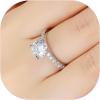 imageTurandoss Moissanite Engagement Rings 2ct Brilliant D Color VVS1 Clarity Lab Created Diamond Ring 14K White Gold Plated Moissanite Rings Moissanite Promise Rings for Her Weddings Rings for Women 7