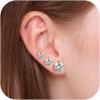 imageTurandoss Stud Earrings Set for Women Men  925 Sterling Silver Post 14K White Yellow Rose Gold Plated Womens Earrings Simulated Diamond Round CZ Earrings Set 58MM 3 Pairs Women Earrings Set