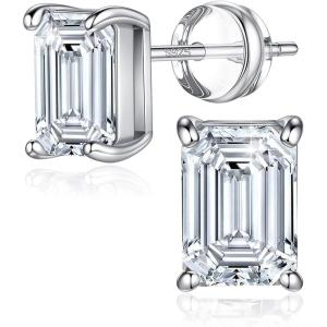 image13ct Moissanite Stud Earrings for Women D Color VVS1 Clarity Solitaire Round Cut Moissanite Earrings 18K White Gold Plated S925 Sterling Silver Classic Moissanite Jewelry Gifts for Women Mom Wife