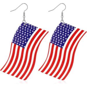 imageTurandoss American Flag Earrings for Women 4th of July Red White Blue USA Earring Patriotic Earrings Handmade Independence Day Memorial Day Dangle Beaded Earrings for Women Jewelry GiftsAmerican Flag Earring