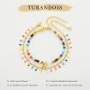 imageTurandoss Colorful Beaded Bubble Letter Bracelets for Girls Gifts  Gold Initial AZ Bracelets for Teen Girl Women Gold Charm Bracelet Jewelry for Teen Girls WomenU