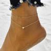 imageTurandoss Heart Initial Ankle Bracelets for Women 14K Gold Filled Handmade Dainty Layered Anklet Letter Initial Heart Ankle Bracelets for Women Beach Jewelry GiftsZ