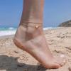 imageTurandoss Heart Initial Ankle Bracelets for Women 14K Gold Filled Handmade Dainty Layered Anklet Letter Initial Heart Ankle Bracelets for Women Beach Jewelry GiftsE