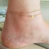 imageTurandoss Heart Initial Ankle Bracelets for Women 14K Gold Filled Handmade Dainty Layered Anklet Letter Initial Heart Ankle Bracelets for Women Beach Jewelry GiftsK