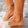 imageTurandoss Initial Ankle Bracelets for Women Trendy  14K Gold Plated Layered Bead Chain Ankle Bracelet Initial Ankle Bracelets Dainty Gold Initial Ankle Bracelets for Women Jewelry Gifts WaterproofC