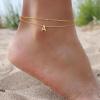 imageTurandoss Initial Ankle Bracelets for Women Trendy  14K Gold Plated Layered Bead Chain Ankle Bracelet Initial Ankle Bracelets Dainty Gold Initial Ankle Bracelets for Women Jewelry Gifts WaterproofG
