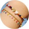 imageTurandoss Colorful Beaded Bubble Letter Bracelets for Girls Gifts  Gold Initial AZ Bracelets for Teen Girl Women Gold Charm Bracelet Jewelry for Teen Girls WomenV