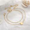 imageDainty Gold Bracelets for Women 14K Gold Filled Adjustable Layered Bracelet Cute Evil Eye Oval Chain Pearl Bar Turtle Gold Bracelets for Women JewelryDiscChain