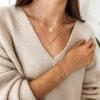 imageDainty Gold Bracelets for Women 14K Gold Filled Adjustable Layered Bracelet Cute Evil Eye Oval Chain Pearl Bar Turtle Gold Bracelets for Women JewelryBeads ChainOval Screw Clasp