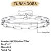 imageDainty Gold Bracelets for Women 14K Gold Filled Adjustable Layered Bracelet Cute Evil Eye Oval Chain Pearl Bar Turtle Gold Bracelets for Women JewelryBeads ChainOval chainSilver