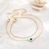 imageDainty Gold Bracelets for Women 14K Gold Filled Adjustable Layered Bracelet Cute Evil Eye Oval Chain Pearl Bar Turtle Gold Bracelets for Women JewelryEvil EyeBeads Chain
