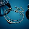 imageDainty Gold Bracelets for Women 14K Gold Filled Adjustable Layered Bracelet Cute Evil Eye Oval Chain Pearl Bar Turtle Gold Bracelets for Women JewelryBeads ChainOval Screw Clasp
