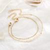 imageDainty Gold Bracelets for Women 14K Gold Filled Adjustable Layered Bracelet Cute Evil Eye Oval Chain Pearl Bar Turtle Gold Bracelets for Women JewelryPearlsBeads Chain