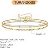 imageDainty Gold Bracelets for Women 14K Gold Filled Adjustable Layered Bracelet Cute Evil Eye Oval Chain Pearl Bar Turtle Gold Bracelets for Women JewelryLayered Chain