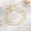 imageDainty Gold Bracelets for Women 14K Gold Filled Adjustable Layered Bracelet Cute Evil Eye Oval Chain Pearl Bar Turtle Gold Bracelets for Women JewelryBeads ChainCoin Chain