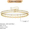 imageDainty Gold Bracelets for Women 14K Gold Filled Adjustable Layered Bracelet Cute Evil Eye Oval Chain Pearl Bar Turtle Gold Bracelets for Women JewelryBeads ChainCoin Chain
