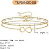 imageDainty Gold Bracelets for Women 14K Gold Filled Adjustable Layered Bracelet Cute Evil Eye Oval Chain Pearl Bar Turtle Gold Bracelets for Women JewelryInfinityBeads Chain