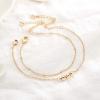 imageDainty Gold Bracelets for Women 14K Gold Filled Adjustable Layered Bracelet Cute Evil Eye Oval Chain Pearl Bar Turtle Gold Bracelets for Women JewelryBeadsChain