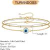 imageDainty Gold Bracelets for Women 14K Gold Filled Adjustable Layered Bracelet Cute Evil Eye Oval Chain Pearl Bar Turtle Gold Bracelets for Women JewelryEvil EyeBeads Chain