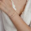 imageDainty Gold Bracelets for Women 14K Gold Filled Adjustable Layered Bracelet Cute Evil Eye Oval Chain Pearl Bar Turtle Gold Bracelets for Women JewelryBeads ChainCrossRose