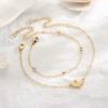 imageDainty Gold Bracelets for Women 14K Gold Filled Adjustable Layered Bracelet Cute Evil Eye Oval Chain Pearl Bar Turtle Gold Bracelets for Women JewelryDoveBeads Chain