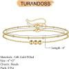 imageDainty Gold Bracelets for Women 14K Gold Filled Adjustable Layered Bracelet Cute Evil Eye Oval Chain Pearl Bar Turtle Gold Bracelets for Women JewelryBeadsChain