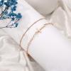 imageDainty Gold Bracelets for Women 14K Gold Filled Adjustable Layered Bracelet Cute Evil Eye Oval Chain Pearl Bar Turtle Gold Bracelets for Women JewelryBeads ChainCrossRose