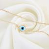 imageDainty Gold Bracelets for Women 14K Gold Filled Adjustable Layered Bracelet Cute Evil Eye Oval Chain Pearl Bar Turtle Gold Bracelets for Women JewelryEvil EyeBeads Chain