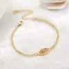 imageDainty Gold Bracelets for Women 14K Gold Filled Adjustable Layered Bracelet Cute Evil Eye Oval Chain Pearl Bar Turtle Gold Bracelets for Women JewelryCZ Evil Eye