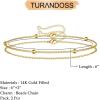 imageDainty Gold Bracelets for Women 14K Gold Filled Adjustable Layered Bracelet Cute Evil Eye Oval Chain Pearl Bar Turtle Gold Bracelets for Women JewelryChain Beads Chain