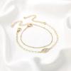 imageDainty Gold Bracelets for Women 14K Gold Filled Adjustable Layered Bracelet Cute Evil Eye Oval Chain Pearl Bar Turtle Gold Bracelets for Women JewelryBeads ChainEvil Eye