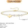 imageDainty Gold Bracelets for Women 14K Gold Filled Adjustable Layered Bracelet Cute Evil Eye Oval Chain Pearl Bar Turtle Gold Bracelets for Women JewelryDove Pearls