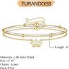 imageDainty Gold Bracelets for Women 14K Gold Filled Adjustable Layered Bracelet Cute Evil Eye Oval Chain Pearl Bar Turtle Gold Bracelets for Women JewelryLotusBeads Chain