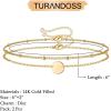 imageDainty Gold Bracelets for Women 14K Gold Filled Adjustable Layered Bracelet Cute Evil Eye Oval Chain Pearl Bar Turtle Gold Bracelets for Women JewelryDiscChain