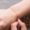 imageDainty Gold Bracelets for Women 14K Gold Filled Adjustable Layered Bracelet Cute Evil Eye Oval Chain Pearl Bar Turtle Gold Bracelets for Women JewelryChainBeads Chain