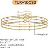 imageDainty Gold Bracelets for Women 14K Gold Filled Adjustable Layered Bracelet Cute Evil Eye Oval Chain Pearl Bar Turtle Gold Bracelets for Women JewelryBeads ChainGold