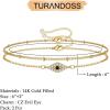 imageDainty Gold Bracelets for Women 14K Gold Filled Adjustable Layered Bracelet Cute Evil Eye Oval Chain Pearl Bar Turtle Gold Bracelets for Women JewelryCZ Evil EyeBeads Chain