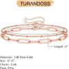 imageDainty Gold Bracelets for Women 14K Gold Filled Adjustable Layered Bracelet Cute Evil Eye Oval Chain Pearl Bar Turtle Gold Bracelets for Women JewelryBeads ChainOval chainRose Gold