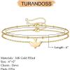 imageDainty Gold Bracelets for Women 14K Gold Filled Adjustable Layered Bracelet Cute Evil Eye Oval Chain Pearl Bar Turtle Gold Bracelets for Women JewelryDoveBeads Chain