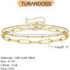 imageDainty Gold Bracelets for Women 14K Gold Filled Adjustable Layered Bracelet Cute Evil Eye Oval Chain Pearl Bar Turtle Gold Bracelets for Women JewelryBeads ChainOval chain