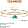 imageDainty Gold Bracelets for Women 14K Gold Filled Adjustable Layered Bracelet Cute Evil Eye Oval Chain Pearl Bar Turtle Gold Bracelets for Women JewelryTurquoiseBeads Chain