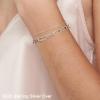imageDainty Gold Bracelets for Women 14K Gold Filled Adjustable Layered Bracelet Cute Evil Eye Oval Chain Pearl Bar Turtle Gold Bracelets for Women JewelryBeads ChainOval chainS925 Sterling Silver Over