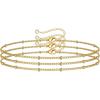 imageDainty Gold Bracelets for Women 14K Gold Filled Adjustable Layered Bracelet Cute Evil Eye Oval Chain Pearl Bar Turtle Gold Bracelets for Women JewelryBeads ChainGold