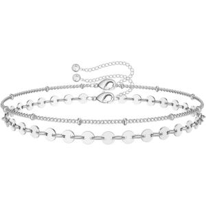 imageDainty Gold Bracelets for Women 14K Gold Filled Adjustable Layered Bracelet Cute Evil Eye Oval Chain Pearl Bar Turtle Gold Bracelets for Women JewelryBeads ChainCoin ChainSilver