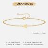 imageTurandoss Gold Initial Bracelets for Girls Women Jewelry Gifts  18k GoldSilver Plated Letter Initial Bracelet Dainty Gold Bracelets for Women Initial Bracelets for Teen Girls Gifts Trendy StuffGold