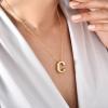 imageTurandoss Bubble Letter Necklace for Women  Personalized Chunky Gold Bubble Initial Necklaces Letter Pendant Necklace Trendy Gold Jewelry Gifts for Women GirlsA