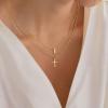 imageTurandoss Cross Necklace for Women Initial Necklaces for Women Bubble Letter Necklace Gold Layered Necklaces for Women Tiny Cross Necklace Dainty 14k Gold Plated Necklaces Gold JewelryK