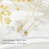 imageTurandoss Cross Necklace for Women Initial Necklaces for Women Bubble Letter Necklace Gold Layered Necklaces for Women Tiny Cross Necklace Dainty 14k Gold Plated Necklaces Gold JewelryJ